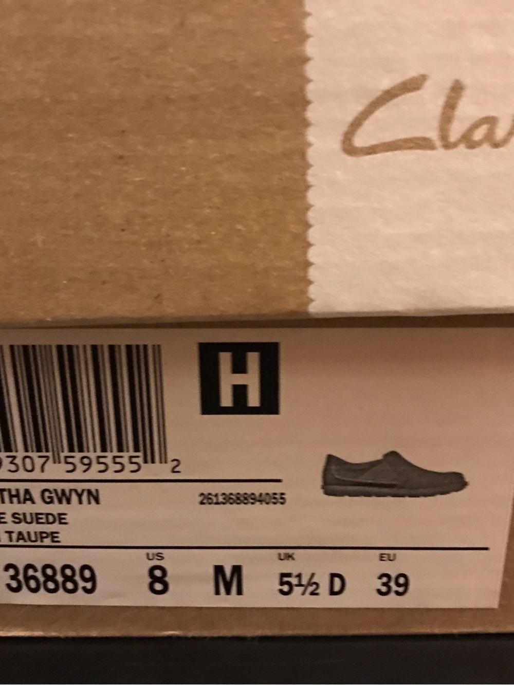 Clarks  Slip-On Shoes in Taupe Suede - Picture 8 of 8
